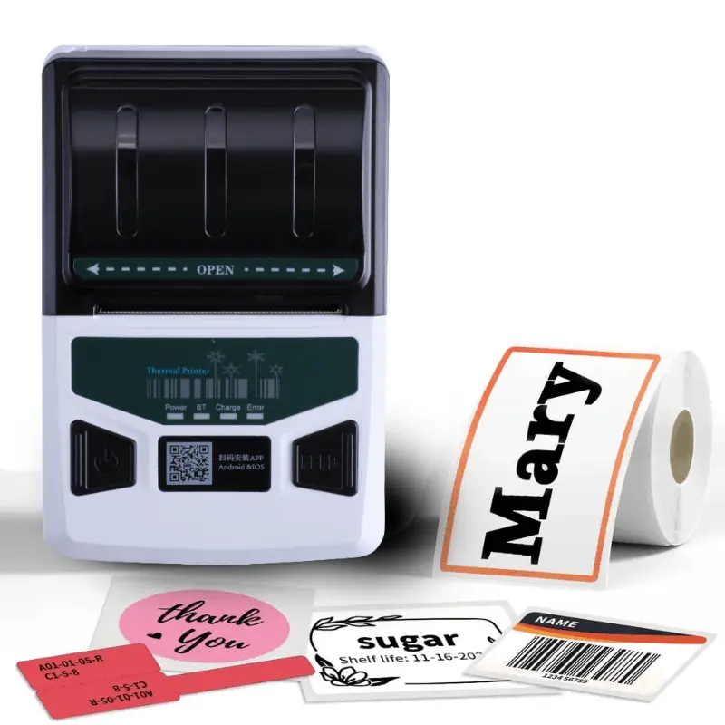 Mini Label Maker Machine No Ink For Barcode Printing Home Storage Small Wireless Label Sticker Printer