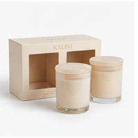 Pot à bougie en verre de luxe de 12 oz à parois droites, fourni par l'usine, avec boîte pour la fabrication de bougies en gros, emballage de coffret cadeau, décoration intérieure