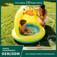 Piscine gonflable pour enfants en forme de canard jaune, en PVC, pour l'extérieur, été, 101x101x78cm, piscine pour tout-petits