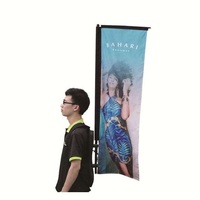 Drapeau portable personnalisé imprimé en forme de goutte d'eau pour course à pied, avec mât en aluminium et sac à dos, pour agriculture et extérieur