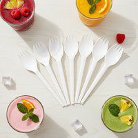 Greenday BPI Compostable 6 inch CPLA Bestek Wegwerpbestek Robuust Mes Vork Lepel Spork voor IJs Restaurant Fruit Salade Picknick