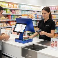 Terminal de caisse Android à double écran tactile ultra-plat, fourni par l'usine, pour les commerces de détail, les restaurants et les entreprises