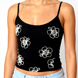 Débardeur perlé et brodé en gros avec des broderies complexes pour la mode féminine moderne - Product Image 1