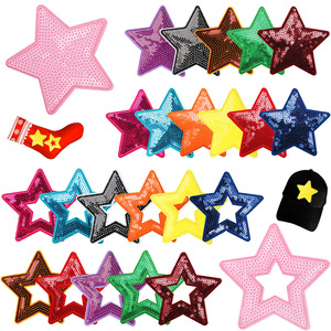 Embroidered Polyester Thread Fabric DIY <b>Iron</b> on Star Patch - Product Image 1