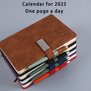 2025 toptan A5 PU deri ciltli gündem organizatör günlük haftalık aylık Plan not defteri okul hediyeler İngilizce günlüğü kağıt - Product Image 4