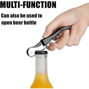 2025 Custom 60 PCS Todo en uno Abridores de vino y cerveza con cortador de papel de aluminio Logotipo personalizado Camarero Sacacorchos para servir - Product Image 5
