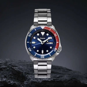 Jam Tangan Mekanik Bisnis Fashion Kelas Atas Warna Oranye Dial Besar Otomatis Baja Tahan Karat Pria Jam Tangan Mekanik Penyelam - Product Image 4