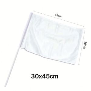 Personalized White Polyester Advertising Hand Waving Flag Sublimation Flags Blanks with <b>Pole</b> - Product Image 1