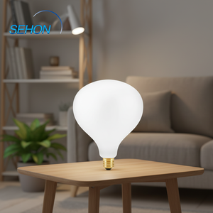 Nouvelle conception, style européen, <span class=keywords><strong>ampoule</strong></span> LED à filament à grande intensité lumineuse, R160 <span class=keywords><strong>E27</strong></span>, dimmable, verre en porcelaine, 6W, <span class=keywords><strong>ampoule</strong></span> LED Edison - Product Image 1