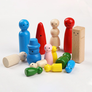 38 Pcs/Lot Figurine de poupée en bois pour la psychologie Décoration artisanale en bois coloré et jouet éducatif - Product Image 3