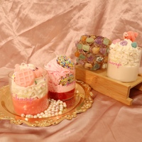 C & H Unique Diy OEM Aiguilles à sucre Cire de soja naturelle Bougies parfumées Party Favors Sprinkles Happy Birthday Cake Soy Scented Candle