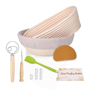 Juego de Herramientas para Hornear Pan Casero Personalizado, Espátulas de Repostería de Ratán Natural de 9x10 Pulgadas con Cubierta de Lino - Product Image 2