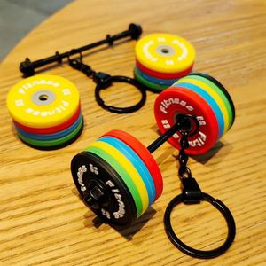 Sports Fitness Weightlifting Exercise Combination Barbell Mini Dumbbell Soft Rubber Keychain <b>Backpack</b> Pendant Wholesale - Product Image 6