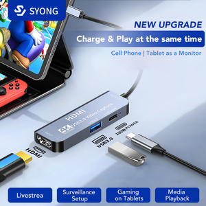 Syong New 4K <span class=keywords><strong>USB</strong></span> C HDMI Video Capture Card, Loại C Để HDMI Video Recorder Hỗ Trợ 100W Sạc Di Động Chuyển Đổi Điện Thoại VR Trong Sử Dụng - Product Image 3