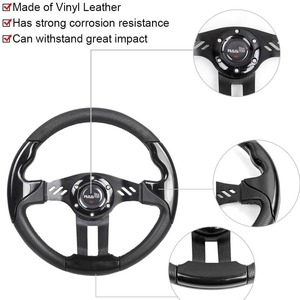 RAS Racing Steering <b>Wheel</b> 13 Inch PU Material 3 <b>Spokes</b> For Car Performance - Product Image 3