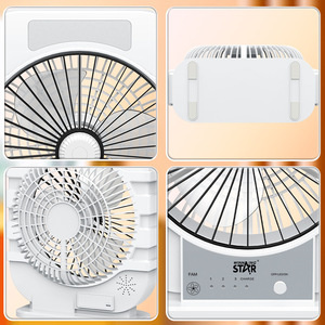 Winningstar 8 Inch USB Desktop <b>Fan</b> With Light Oscillating White DC Motor - Product Image 2
