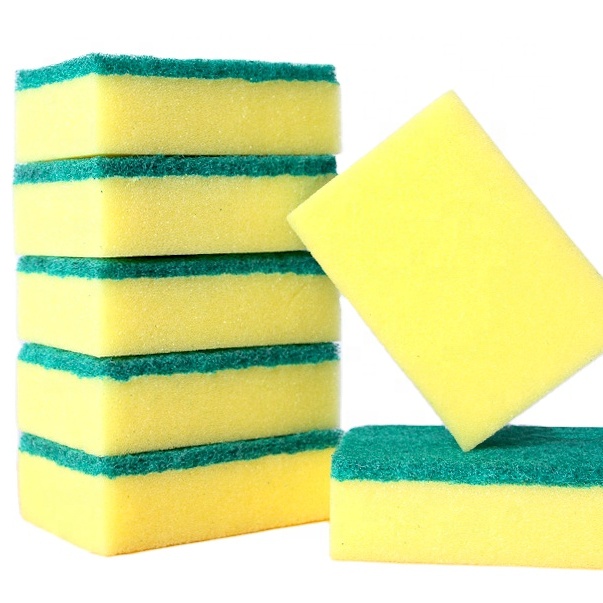 Top supplier kitchen scrubber Sponge Scourer pu sponge with scouring pads