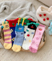 Lustige Cartoon Winter Socken Extra dicke Plüsch Soft Slipper Socke Fluffy Socken Custom Logo Design Socken