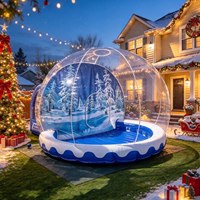 Dôme à bulles transparent gonflable pour cabine photo de Noël, décoration de fête d'hiver pour location événementielle