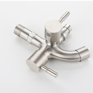 Moderno grifo dorado de acero inoxidable G1/2, doble manija, apertura rápida, una en dos, lavadoras de cerámica multifunción - Product Image 2