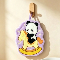 Spielendes Panda-Handtuch - Niedliches Cartoon-Wandtuch - Korallenfleece Kinder-Handtuch - Küchen- und Badezimmer-Handtuch