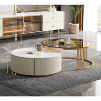 HANYEE – ensemble de Table basse en acier inoxydable doré, Design italien, pour la maison, l'hôtel, le salon