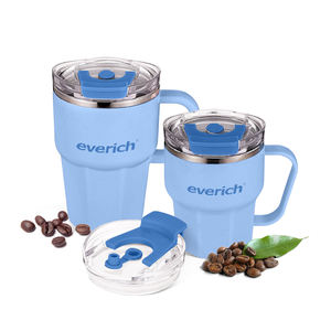 Mug à café antidérapant 360 ml 600 ml <span class=keywords><strong>en</strong></span> acier inoxydable 304 avec poignée et couvercle <span class=keywords><strong>2</strong></span> <span class=keywords><strong>en</strong></span> 1, surface personnalisable pour boissons chaudes/froides, idéal comme cadeau - Product Image 3