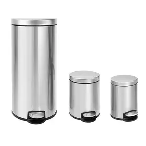 Commercial Heavy-Duty Steel Trash Can With Lid And Custom Logo Eco-Friendly Garbage Pedal Bin For Hotel And City Storage