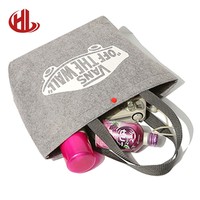Promotion personnalisé blanc coloré Mini feutre sac organisateur étui à cosmétiques petit voyage maquillage sac fermeture éclair pochette gris bohème 2mm