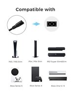 Câble d'alimentation CA 2 broches de haute qualité avec cuivre pur et PVC pour remplacement universel mâle-femelle pour PS5/PS4/Slim Xbox Series S