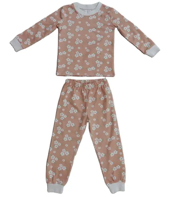 Printed 2 piece Kids loungewear long johns Long Sleeve soft baby Pajamas