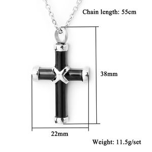 Mujeres Hombres Impermeable Cruz Colgante Acero Inoxidable Cremación Urna Colgante Collar - Product Image 2