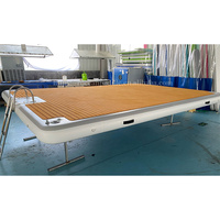 Quai flottant à gonflage rapide avec pompe à air électrique, plate-forme de sports nautiques portable pour la natation et l'entretien du quai