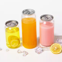 Bouteille de boisson en PET à impression numérique jetable, capacités 500 ml et 650 ml, avec couvercle facile à ouvrir pour café, eau pétillante, thé à bulles, jus
