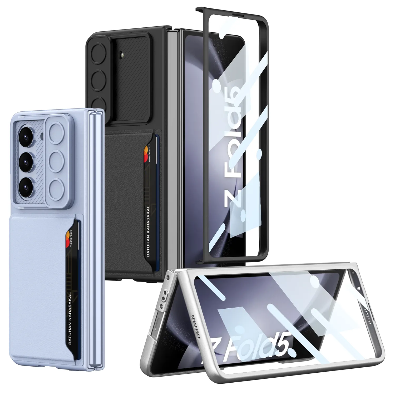 GKK para 2023 New Samsung Galaxy Z Folding 5/Z Folding 4 Business Phone Case con película de cubierta para proteger la pantalla Card bag case