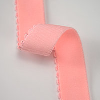 Bande élastique en nylon de 25 mm pour soutien-gorge, douce pour la peau, antidérapante, pour bretelles de sous-vêtements, avec bordure picot brillante, vente en gros