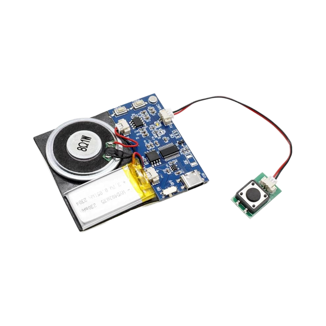 XLW 16MB Module Easy Recording 16-Minute Personalized Greetings Blue Push Button Activated Sound Module Speaker for DIY Projects
