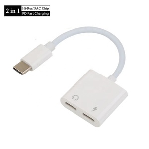 Cao Cấp 2 Trong 1 Loại C USB C Để Dual USB C Headphone Âm Thanh Và 60W Sạc Splitter Adapter Đối Với iPhone 15/16 Galaxy <span class=keywords><strong>Pixel</strong></span> OnePlus - Product Image 1