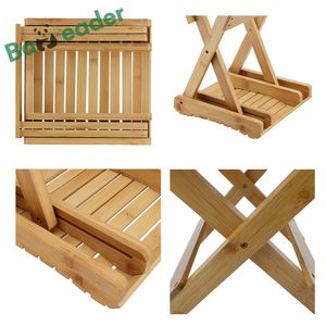 Hot Selling Wooden Foldable Bathroom Stool Bamboo Bath Seat Outdoor Fishing Chair Small <strong>Bench</strong> Portable Bamboo Shower Stool