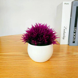 Planta Artificial Qi Xing de 14 cm, Maceta Semiesférica con Margaritas y Palmeras, Decoración de Interiores - Product Image 3