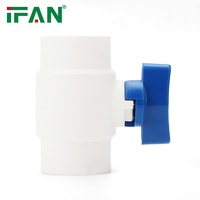 Vannes à boisseau sphérique en plastique IFAN Tous les types Vanne à eau PPR Union Vanne à boisseau sphérique PPR