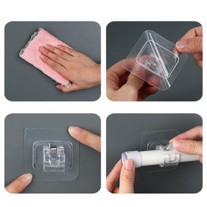 Crochets adhésifs pour rideaux de porte Supports adhésifs sans perçage Clips <span class=keywords><strong>Fixation</strong></span> Barres transversales Tiges à vêtements Tiges télescopiques - Product Image 5