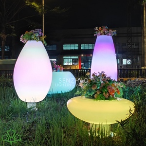 กระถางดอกไม้เรืองแสง LED กันน้ำสำหรับภายนอกอาคาร SENZHAO  กระถางปลูกต้นไม้แบบมีไฟ RGB สำหรับตกแต่งสวน งานแต่งงาน และการตกแต่งเชิงพาณิชย์ - Product Image 2