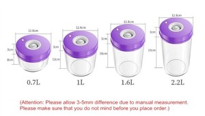 Thankhot Nhựa Có Thể Bơm 0.7 + 1 + 1.6 + 2.2L Thân Thiện Với Môi Chân Không Cao Độ Tươi Bảo Quản Tủ Đông An Toàn Chân Không Thực Phẩm Lưu Trữ - Product Image 5