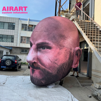 Ballon à tête d'homme drôle gonflable de 4m de haut pour ornement décoré d'exposition d'art
