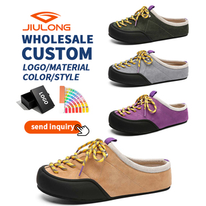 Mules de Gamuza Personalizados de Alta Calidad para Hombre y Mujer, con Puntera Ancha, Estilo Caminar, <span class=keywords><strong>Zapatillas</strong></span> sin Talón con <span class=keywords><strong>Punta</strong></span> de Goma - Product Image 1