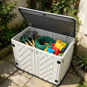 Boîte de rangement de jardin VERTAK 736L, meubles de jardin multifonctionnels, boîte de rangement extérieure pour coussins, jouets - Product Image 1