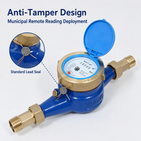 High Precision Multi-Jet Mechanical Water Meter DN15 DN20 DN25 Brass Body Dry/Wet Dial Household Liquid Flow Meter IP68 OEM