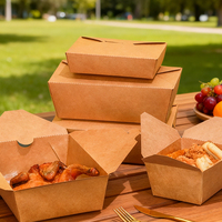 Boîte à lunch écologique recyclable en papier de qualité alimentaire pour sushis, frites, poulet frit, ailes de poulet, hamburgers avec doublure en éponge