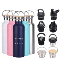 Bouteille d'eau isotherme à double paroi en acier inoxydable, isolation thermique 12-24h pour le sport, la gym, le camping et les activités de plein air